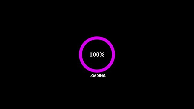 Minimalist pink progress loading bar circle at eighty one percent a simple magenta circular indicator showing eighty-one status on a black background magenta status indicator interface wait
