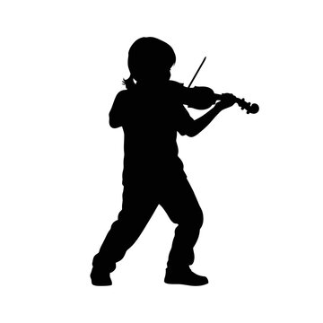 silhouette of a man with a violin