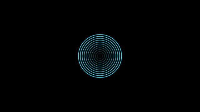 4K Radio waves animation on black background. network tower produced radio wave concept. Red spiral radio wave station signal animation on black background. Radio Waves in Circle Form, Radio wave sign