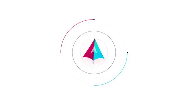 Modern navigation arrow icon on white background