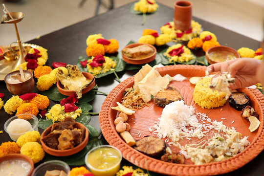 Famous Authentic Bengali Food Thali Mach Bhat in Kolkata