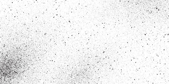 Dirty film grain speck grit grunge overlay with scratched cracked concrete wall dust and vintage black  overlay vector grainy letterpress textures. Imprint texture, Concrete wall . Rolled ink pressed 