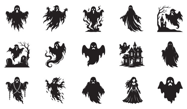 Halloween Silhouette Scary Monster and Haunted Creature Bundle