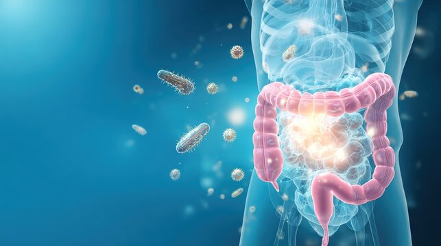 Intestinal Infection, Common Human Digestive System Disease, Acute and Chronic Gut Inflammation, Bacterial Viral Parasitic Intestinal Illness, Medical Concept of Gastrointestinal Infection 