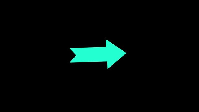 Minimalist cyan arrow pointing to the right on black background a bright indicating direction to the against a high-contrast solid icon direction navigation forward button