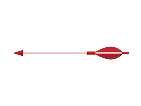 Red arrow icon for direction and navigation, minimalist vector symbol