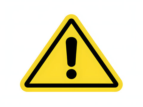 Warning and attention sign with exclamation mark for ui design, flat vector icon