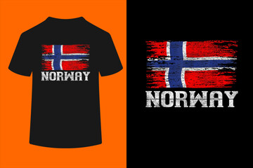 Fototapeta premium Norway with Norwegian Flag Colors. Men, Women and Kids funny Viking Cat and Doge and raccoon Norway Norwegian