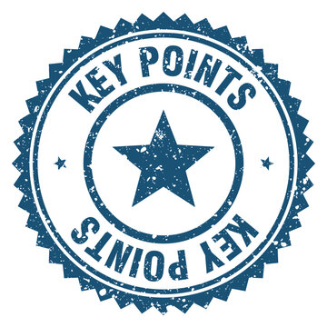 key points blue grunge round stamp. key points stamp