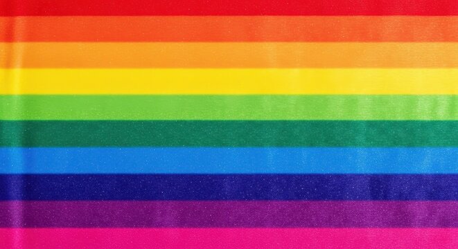 A soft textured surface features a bold spectrum of horizontal rainbow stripes with subtle glitter accents and a smooth velvety aesthetic, vivid, shades, spectrum