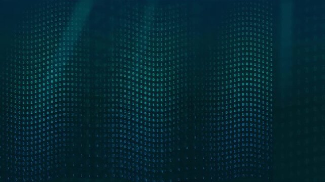 Abstract digital background with flowing blue glowing dots and wave patterns for technology concepts