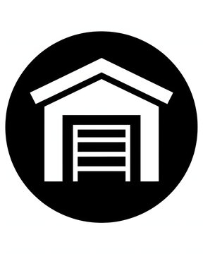 Garage door icon for house and building symbols, simple vector