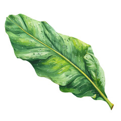 Watercolor illustration of Plantain Leaf, isolated on white background © John