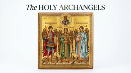 Fototapeta premium Holy Archangels Icon Painting