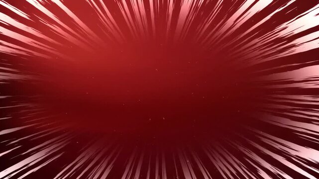 Speed lines radiate from the center of a deep red background creating a sense of intense motion.