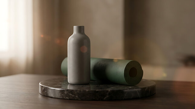 Yoga Mat and Water Bottle
