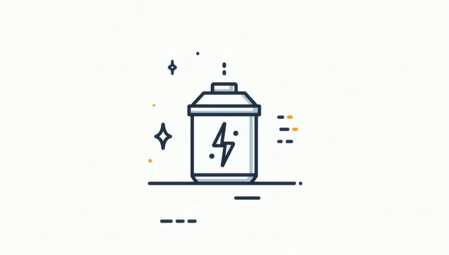 Power battery line icon symbolizing clean energy storage and charging capability
