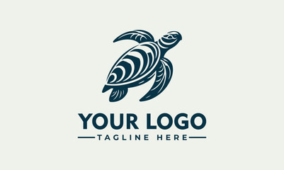 Sea turtle badge design, vector logo illustration for branding © nuaari