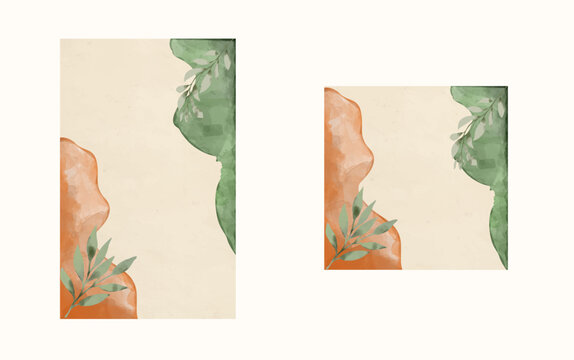 Abstract Watercolor Botanical Social Media Flyer Template Background