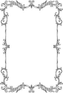 decorative frame vintage with floral ornament