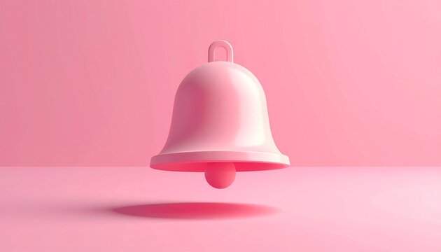 アイソメトリックなミニマルな通知ベルの3Dイラスト