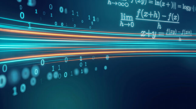 Digital ai e learning background data stream coding glow. AI digital education technology innovation. online cyberspace e-learning, student cognition learning study training