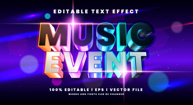 Editable music event 3d text effects