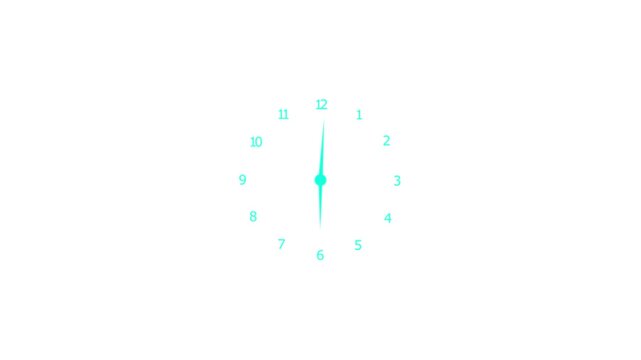  Clock face time lapse on white background.Clock icon  style 12 hours clock   twenty four hours lapse animation. sign colour Time ticking on classic wall clock. 