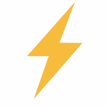 Simple Yellow Lightning Bolt Icon Vector Isolated on Light Background