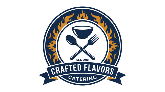 Crafted Flavors Catering logo design.