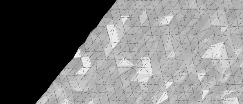 Detailed abstract geometric mesh surface texture with sharp edges and light.