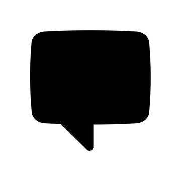Minimalist speech bubble icon with pointer isolated on white background vector illustration