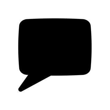 Minimalist Black Speech Bubble Icon on White Background Vector Illustration