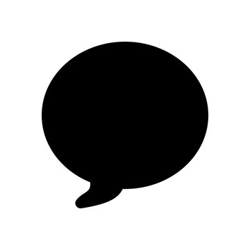 Minimalist Black Speech Bubble Icon Isolated on White Background Vector Illustration