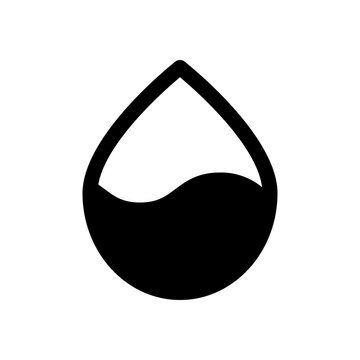 Minimalist black water droplet icon isolated on white background vector illustration