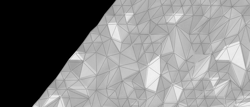 A minimalist abstract geometric wireframe surface texture pattern with black background
