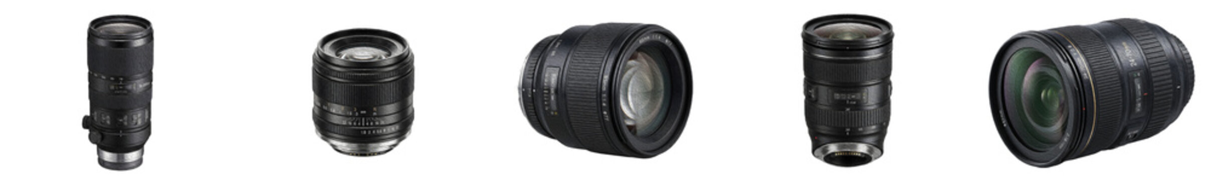 set of  camera lenses/lens  isolated on withe background PNG photo 
