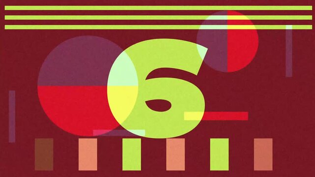 Retro Colorful Geometric Countdown 10 to 1 Motion Graphics, countdown ten seconds, suitable for livestream, music, movie or social media.