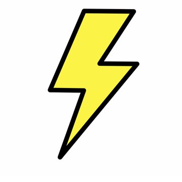 Simple Yellow Lightning Bolt Icon Vector Isolated on Light Background