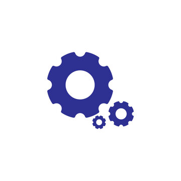 Blue interlocking gears illustration Vector