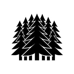 Obraz premium Masterpiece Forest icon featuring a professionally balanced woodland scene with multiple tree layers. Ideal for environmental organizations, national parks, outdoor brands, camping products, sustainab
