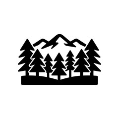 Obraz premium Masterpiece Forest icon featuring a professionally balanced woodland scene with multiple tree layers. Ideal for environmental organizations, national parks, outdoor brands, camping products, sustainab