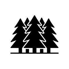 Obraz premium Masterpiece Forest icon featuring a professionally balanced woodland scene with multiple tree layers. Ideal for environmental organizations, national parks, outdoor brands, camping products, sustainab