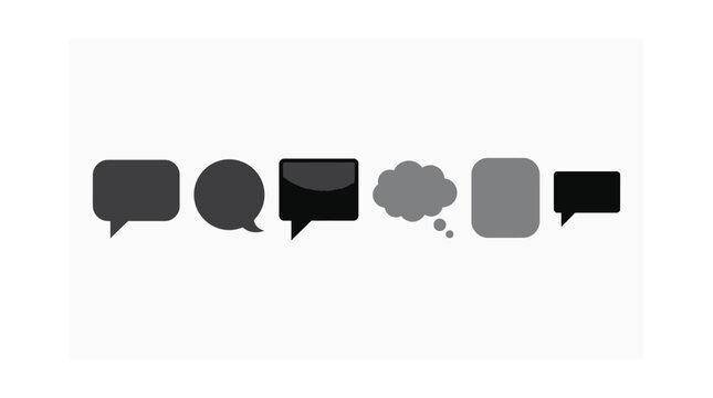 Set of flat design speech and thought bubbles