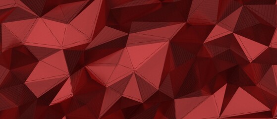 Fototapeta premium Intricate geometric background with repeating triangles in shades of red