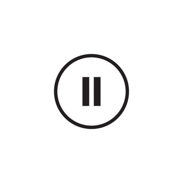Pause button icon in a circle Vector