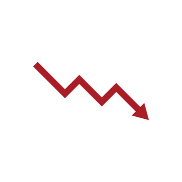 Red downward zigzag arrow vector illustration Vector