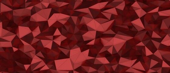 Naklejka premium Seamless polygonal background with rich red tones and intricate geometric patterns.