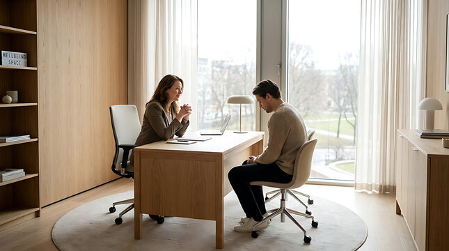 Business Meeting in Modern Office Mental Health in the Workplace