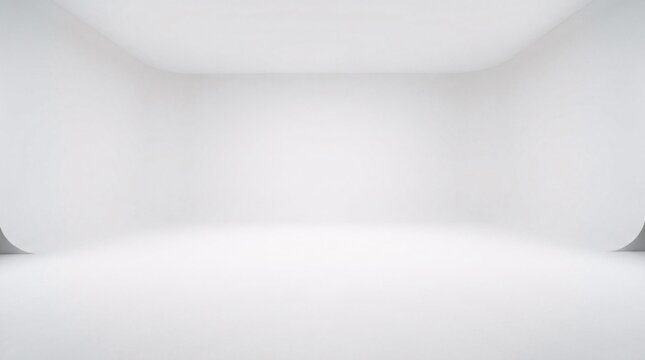 Clean and empty white cyclorama studio background ideal for portrait or product photography mockups.
